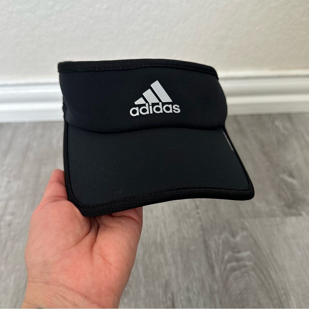 adidas women’s superlite visor/cap adjustable one size  black - Picture 3 of 6